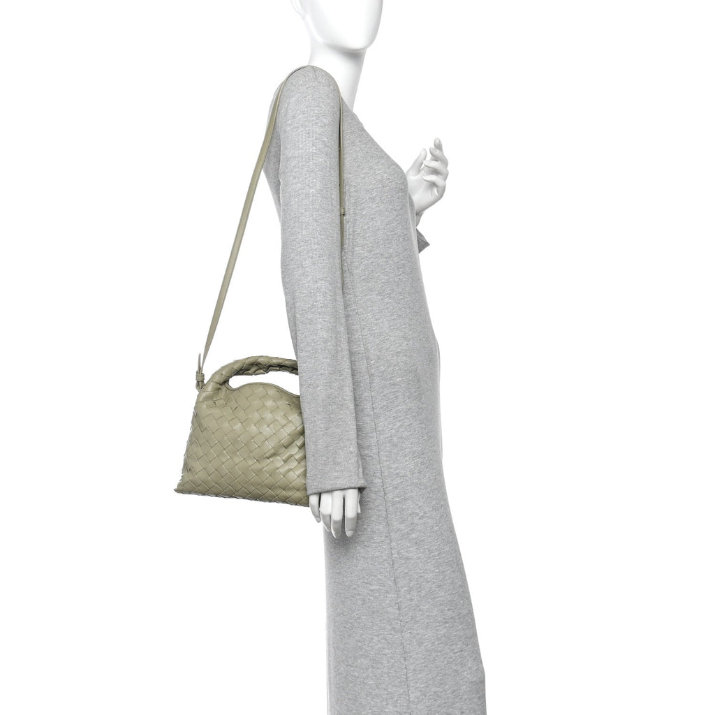 Calfskin Intrecciato Mini Hop Travertine