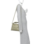 Calfskin Intrecciato Mini Hop Travertine