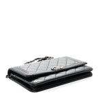 Lambskin Quilted Boy Wallet On Chain WOC Black