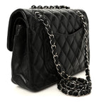 Lambskin Quilted Small Double Flap Black