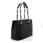 Caviar Quilted Grand Shopping Tote GST Black