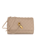 Nappa Intrecciato Andiamo Pouch On Strap Ecru
