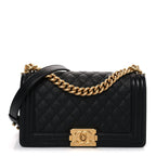 Caviar Quilted Medium Boy Flap Black