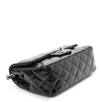Patent Calfskin Quilted Mini Rectangular Flap Black