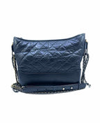 CHANEL Gabrielle Hobo Medium Black Lambskin Lace Quilted Handbag
