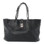 Nappa Intrecciato Medium Roma Tote Black