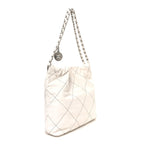 Shiny Calfskin Quilted Small Chanel 22 White Black