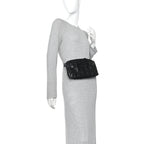 Paper Calfskin Intrecciato Stretch Cassette Black