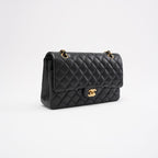 Chanel Black Medium Classic Double Flap Bag Quilted Leather 2014