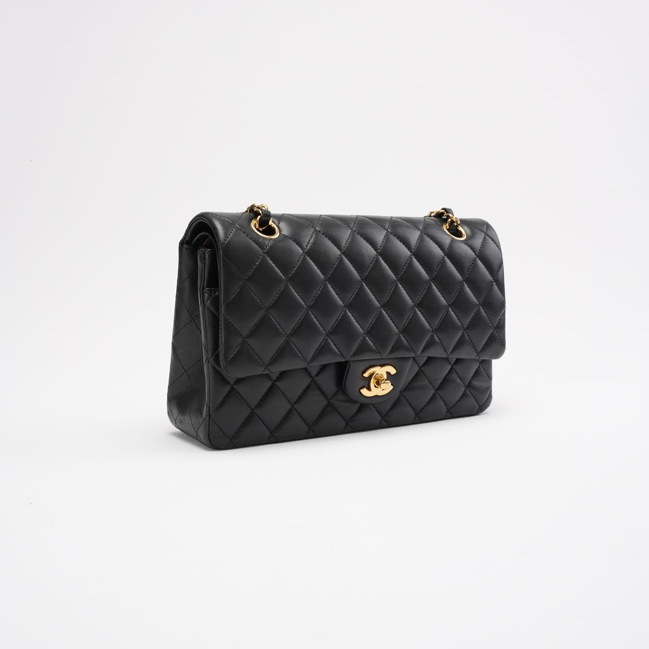 Chanel Black Medium Classic Double Flap Bag Quilted Leather 2014