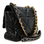 Goatskin Quilted Large Chanel 19 Flap Black