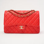 Chanel Classic Jumbo Double Flap Lamb Red 2017
