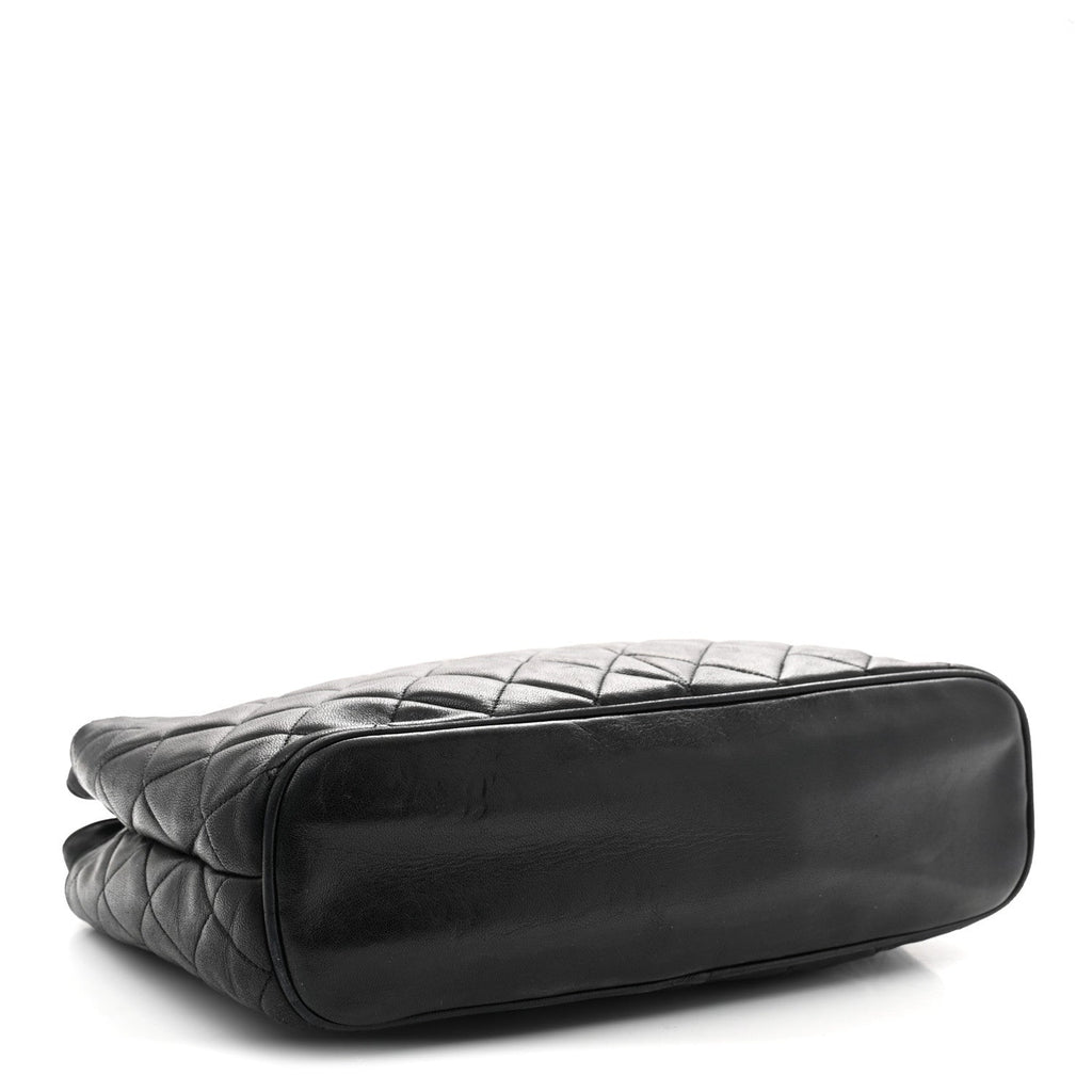 Lambskin Quilted Shoulder Bag Black