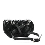 Calfskin Quilted CC Uniform Flap Belt Bag Black