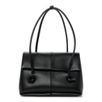 Calfskin Medium Falcon Shoulder Bag Black