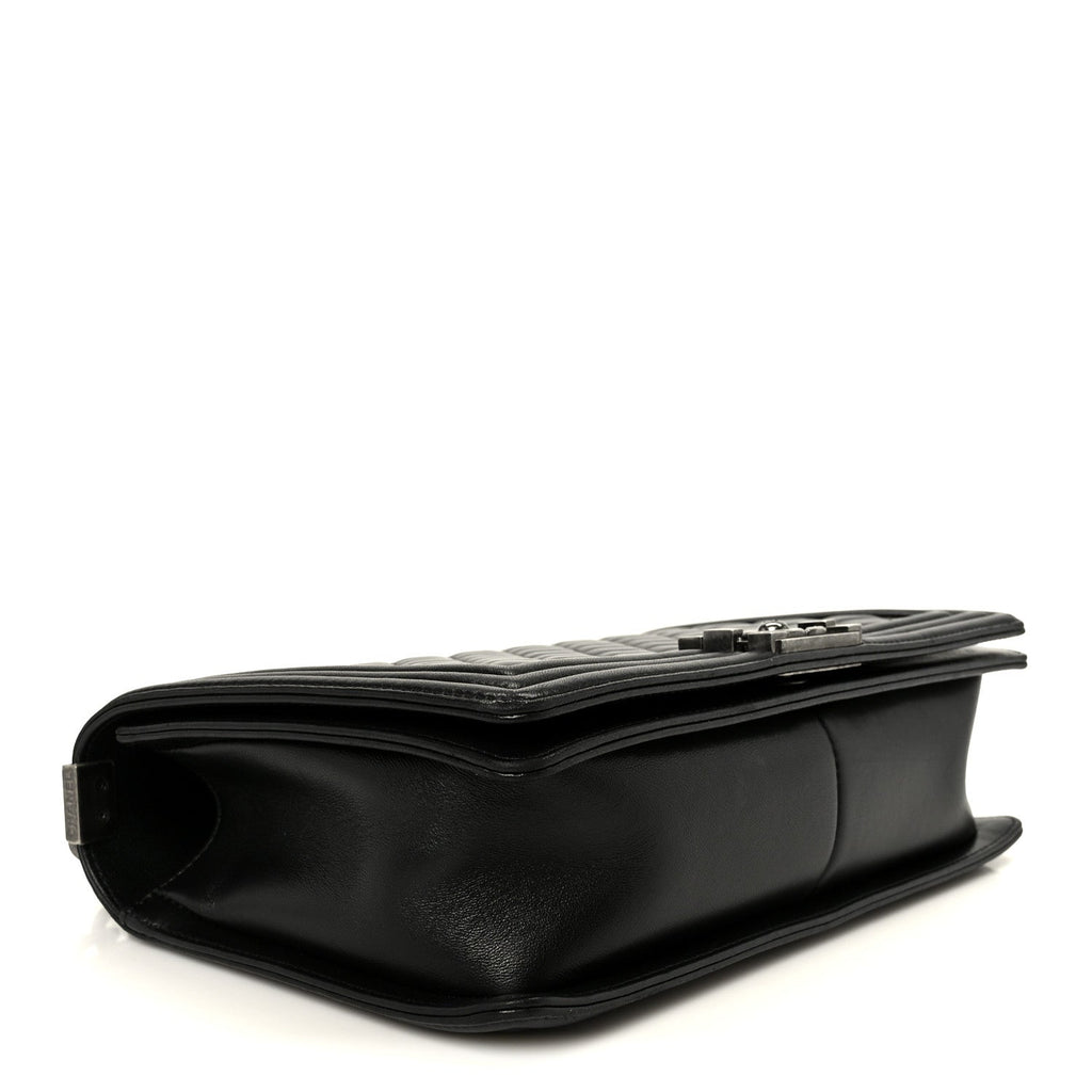 Calfskin Quilted New Medium Boy Flap Black