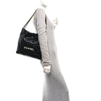 Calfskin Quilted Small Chanel 22 Black