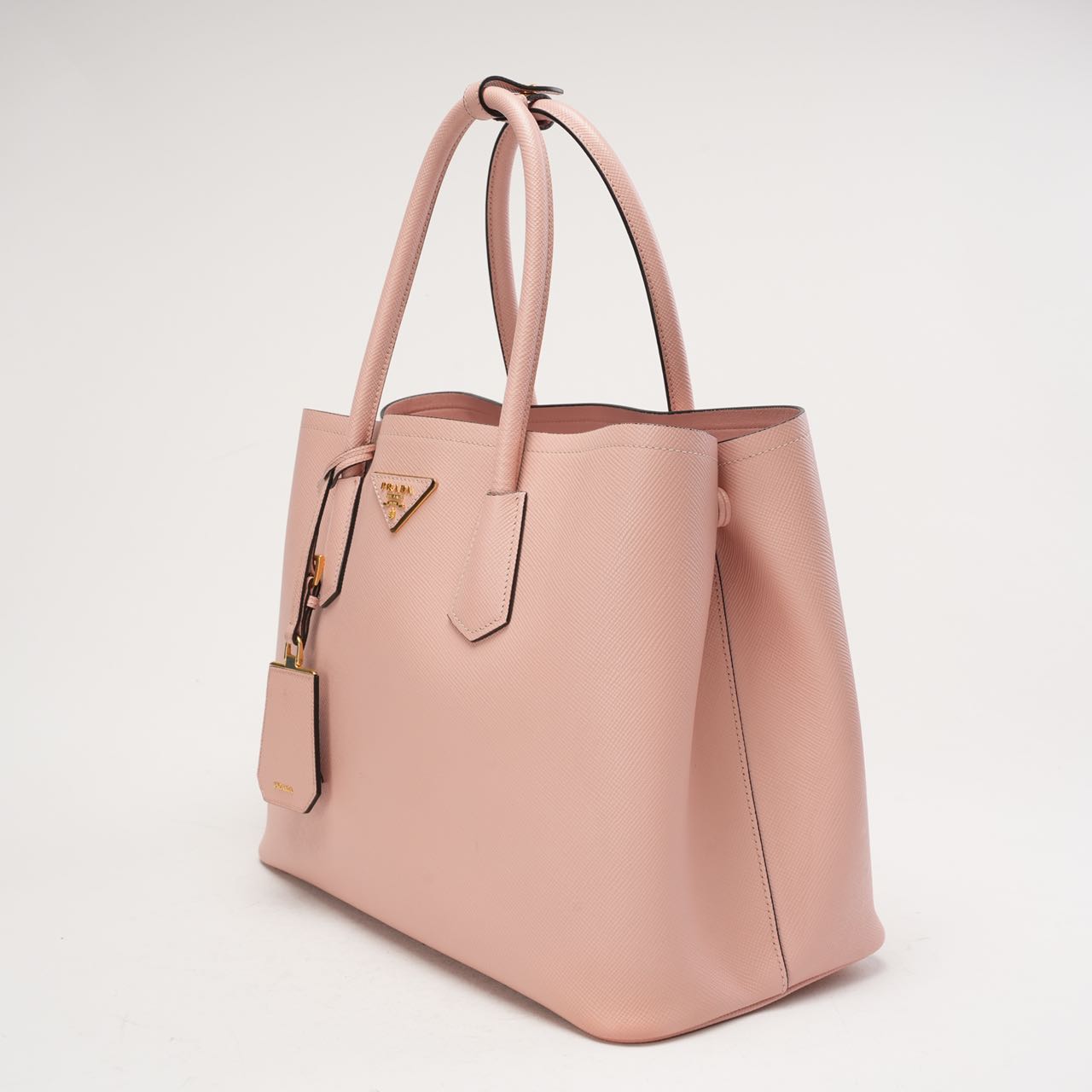 Prada Saffiano Cuir Medium Double Bag Pink