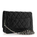 Lambskin Quilted Wallet On Chain WOC Black
