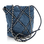 Denim Stitched Quilted Mini Chanel 22 Blue