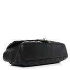 Lambskin Quilted Jumbo Coco Rain Flap Black
