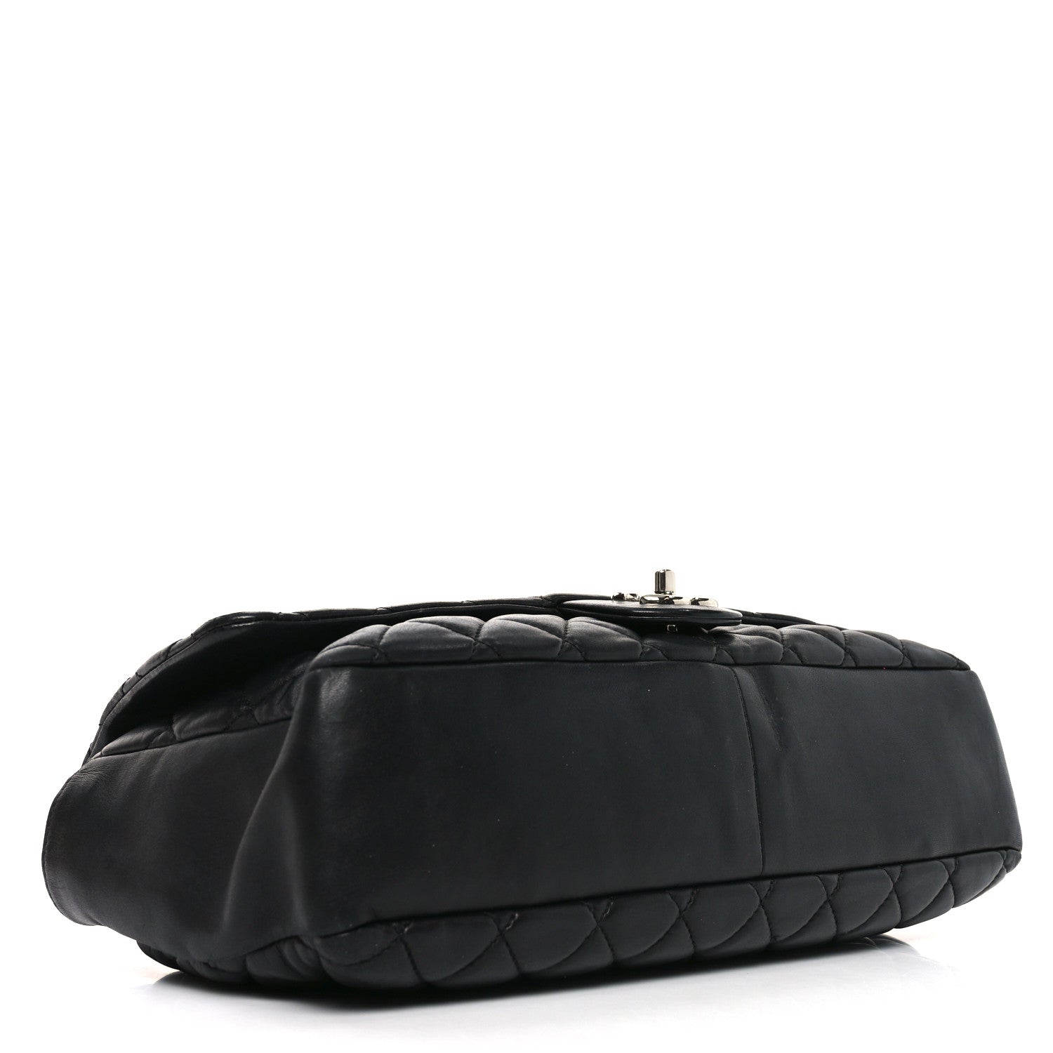 Lambskin Quilted Jumbo Coco Rain Flap Black