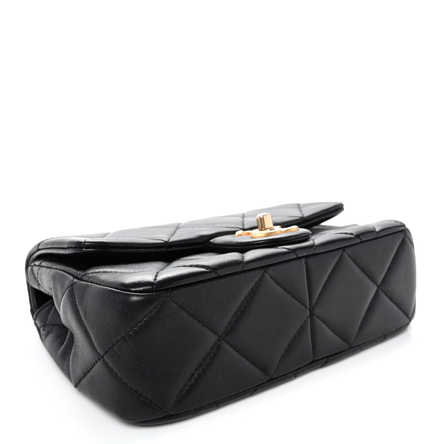 Lambskin Quilted Pearl Small Flap Black