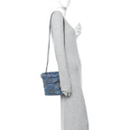 Denim Stitched Quilted Mini Chanel 22 Blue