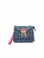 FENDI Brown, Red Canvas Cheetah print Wristlet