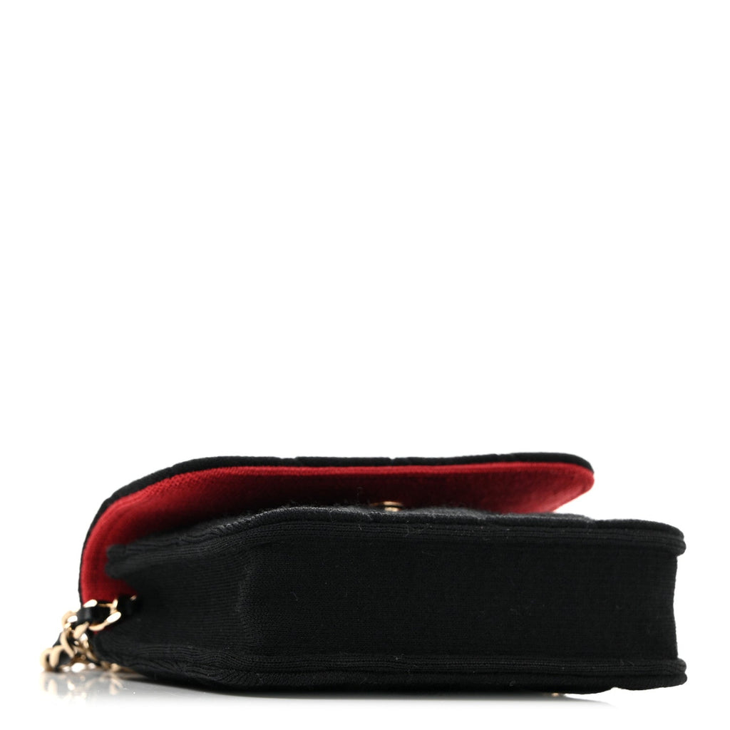 Jersey Quilted Micro Mini Flap Black