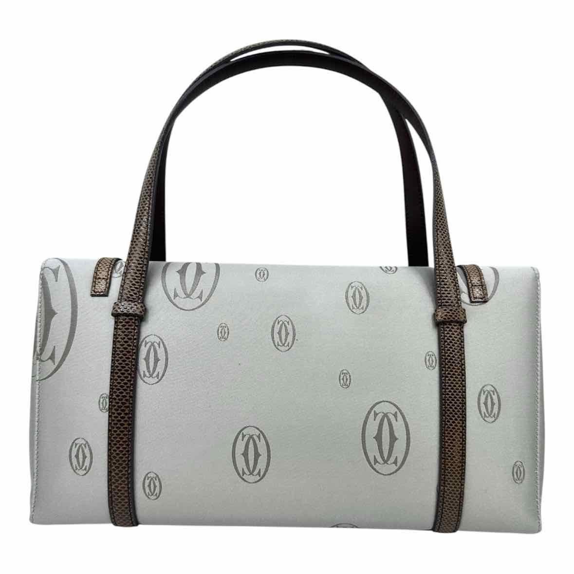 CARTIER Grey, Brown Fabric Monogram Handbag