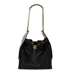 Caviar Quilted Medium Chanel 25 Handbag Black