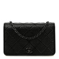 Lambskin Studded Wallet On Chain WOC Black