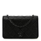 Lambskin Studded Wallet On Chain WOC Black