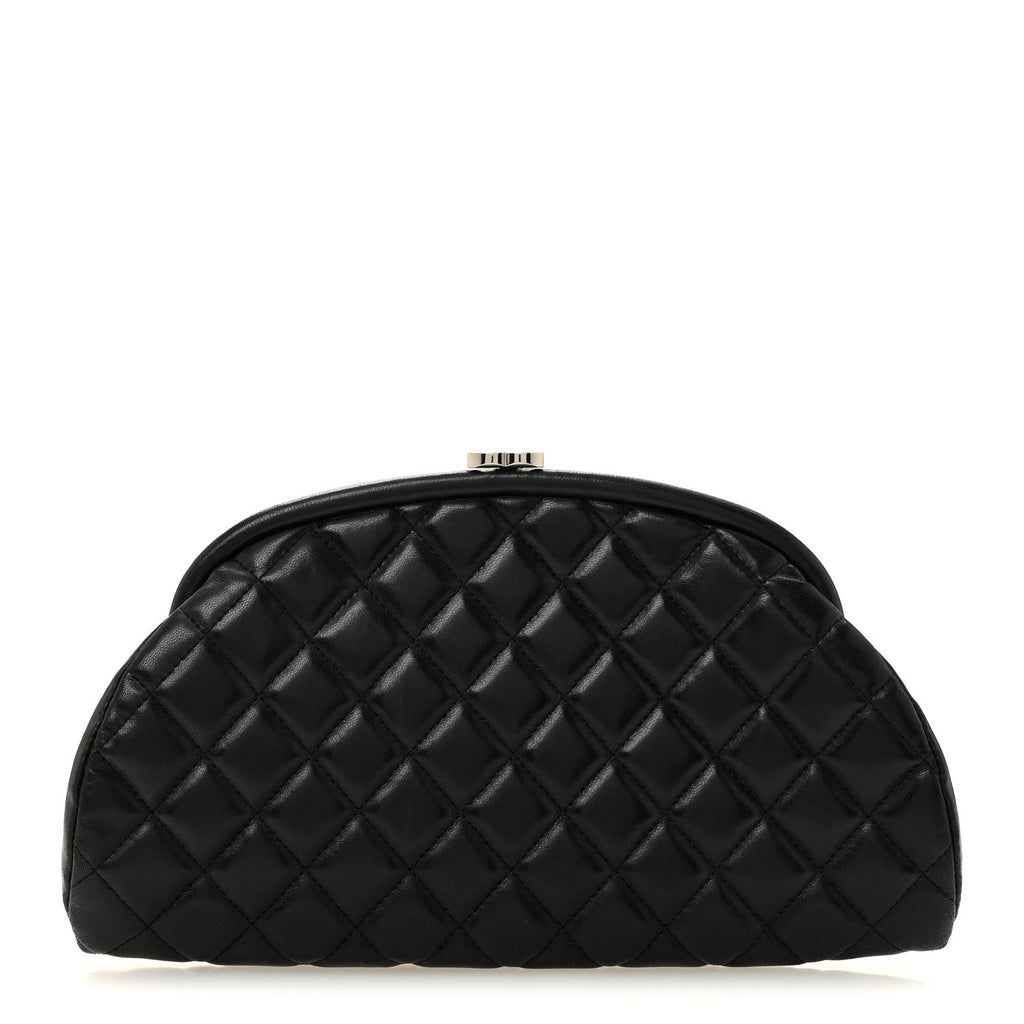 Lambskin Quilted Timeless Clutch Black