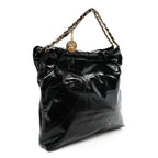 Shiny Calfskin Quilted Chanel 22 Black