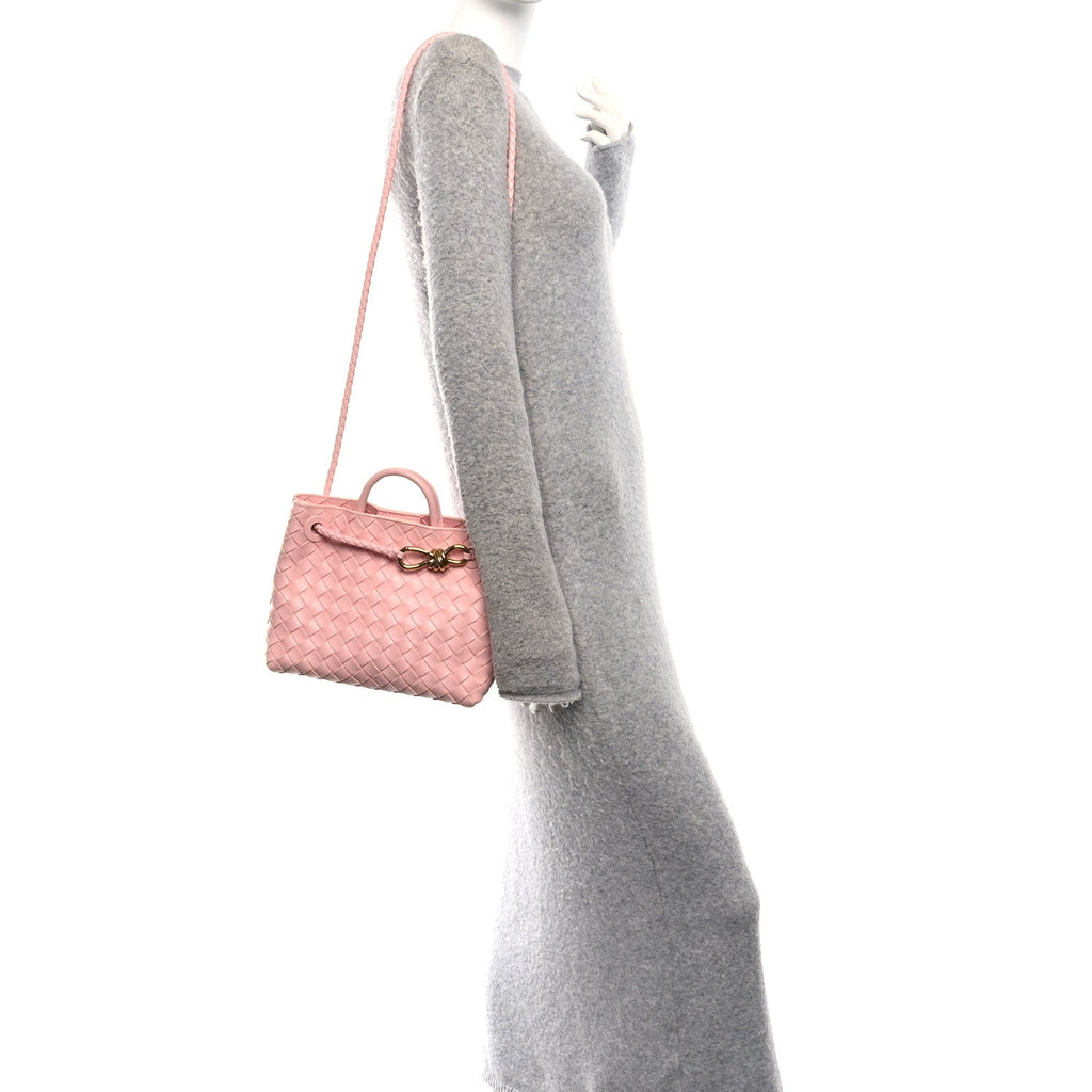 Nappa Intrecciato Small Andiamo Shoulder Bag Blush