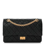 Aged Calfskin Quilted 2.55 Reissue 225 Flap Black