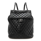 Lambskin Quilted Large Urban Spirit Backpack Black