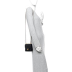Lambskin Quilted Chic Pearls Flap Black