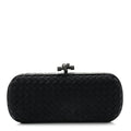 Satin Ayers Intreccio Impero Stretch Knot Clutch Black