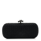 Satin Ayers Intreccio Impero Stretch Knot Clutch Black