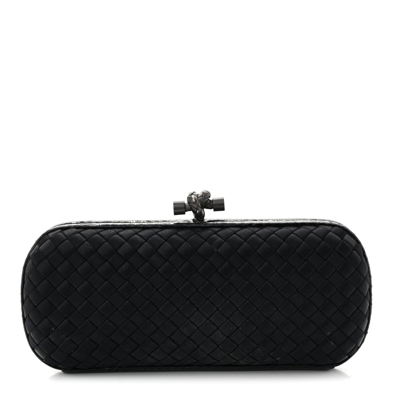 Satin Ayers Intreccio Impero Stretch Knot Clutch Black