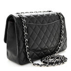 Lambskin Quilted Jumbo Double Flap Black