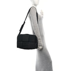 Nylon Intrecciato Padded Tech Maxi Cassette Bag Black