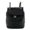 Lambskin Quilted Large Urban Spirit Backpack Black