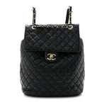 Lambskin Quilted Large Urban Spirit Backpack Black