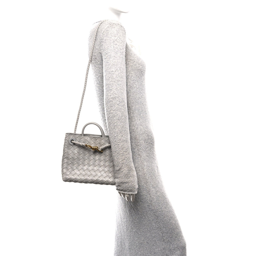 Nappa Intrecciato Small Andiamo Shoulder Bag Sterling