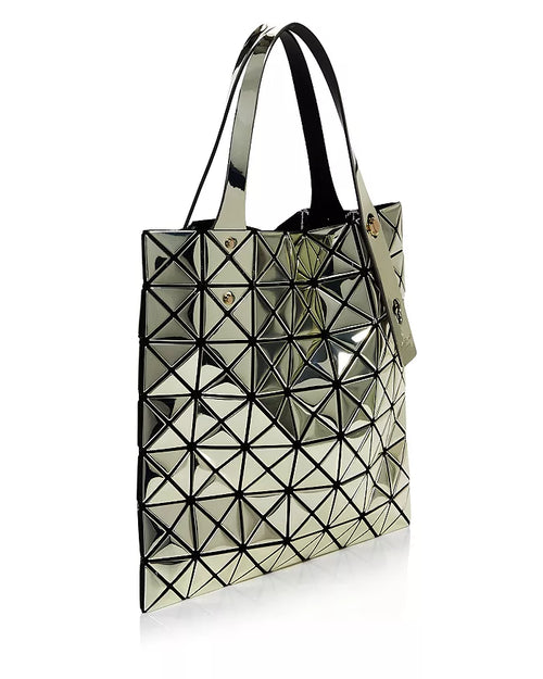 Bao Bao Issey Miyake Platinum Silver Handbag Metallic Rubber Tote Bag NEW