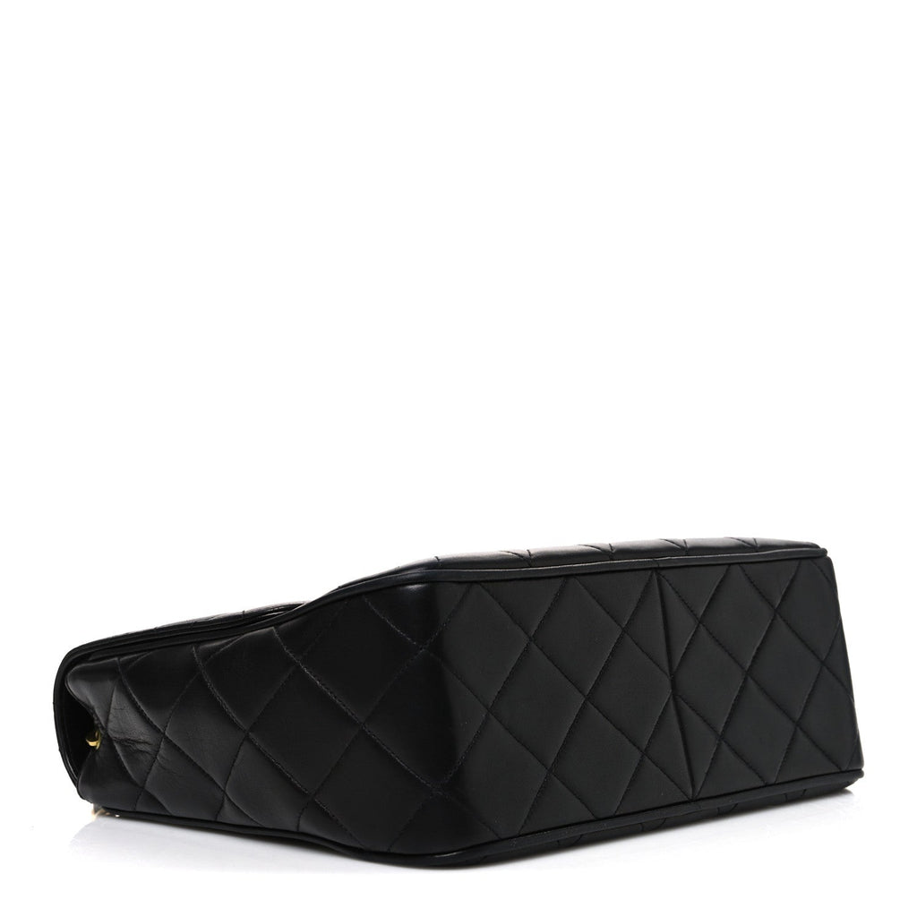 Lambskin Quilted Medium Single Flap Black